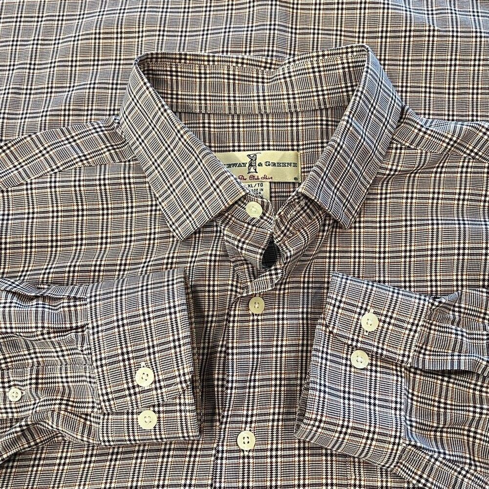 Fairway & Greene The Club Shirt Button Up Check Print Long Sleeve Multicolor XL